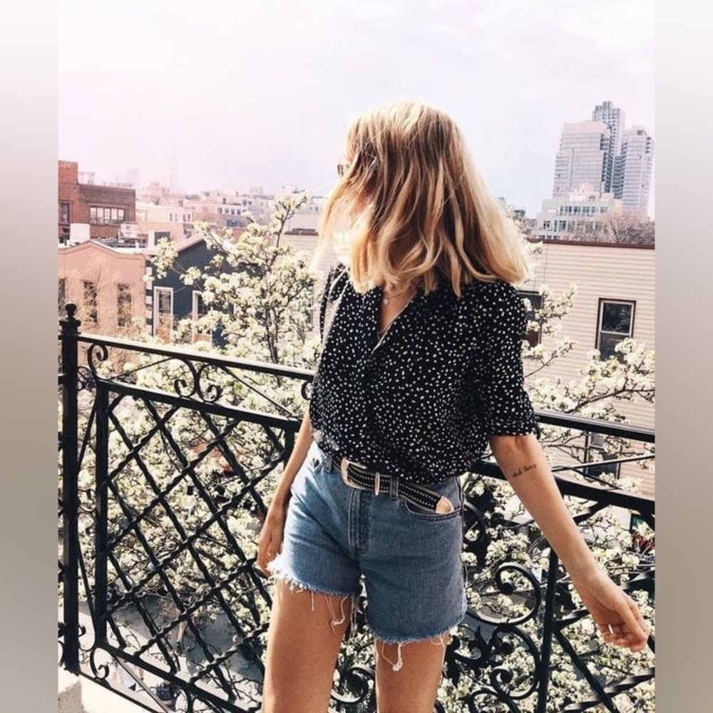 miss selfridge polka dots top